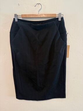 Halogen Black Pencil Skirt with Contoured Seams